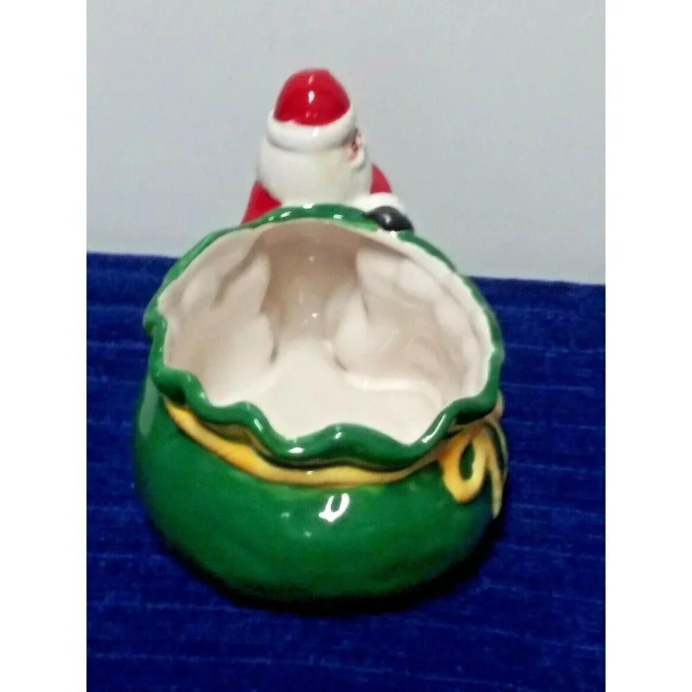 Santa with Gift Bag Candy Dish 9